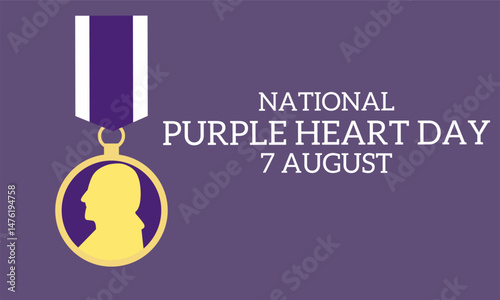 National Purple Heart Day Background in August. Vector Illustration