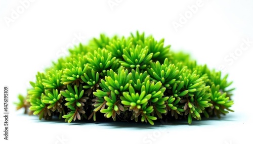 Vibrant clump of moss and grass, cleanly isolated against white, grass, growth