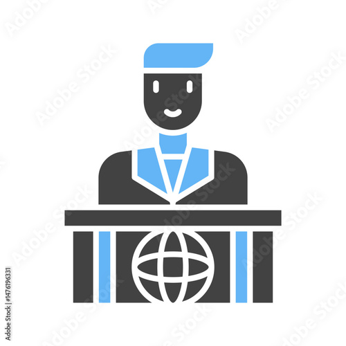News Anchor icon vector image. Suitable for mobile apps, web apps and print media.