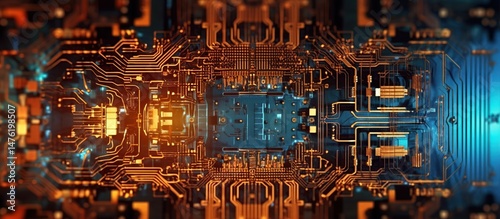 technology image circuit board and html code.