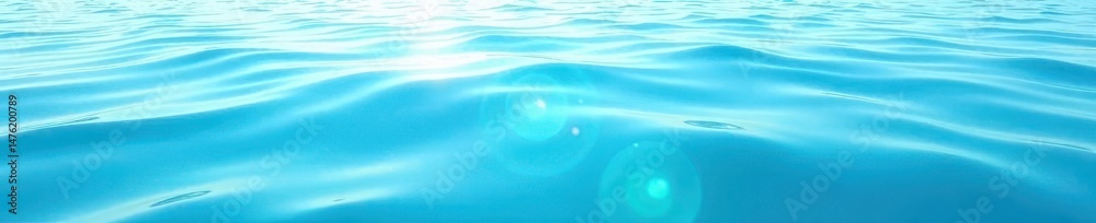 Obraz premium Tranquil, light blue water surface, subtle waves Seamless repeat , seamless texture, summer texture, element