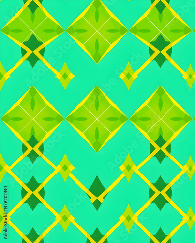 Elegant Harlequin diamond pattern with vibrant geometric color harmony.