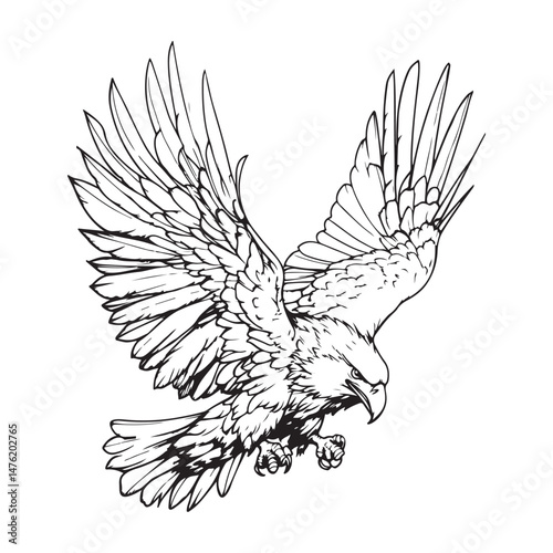 Vintage engraving Eagle retro vector illustration art design.