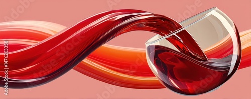 Obraz na płótnie Close-up of swirling red wine in a glass with vibrant hues w salonie