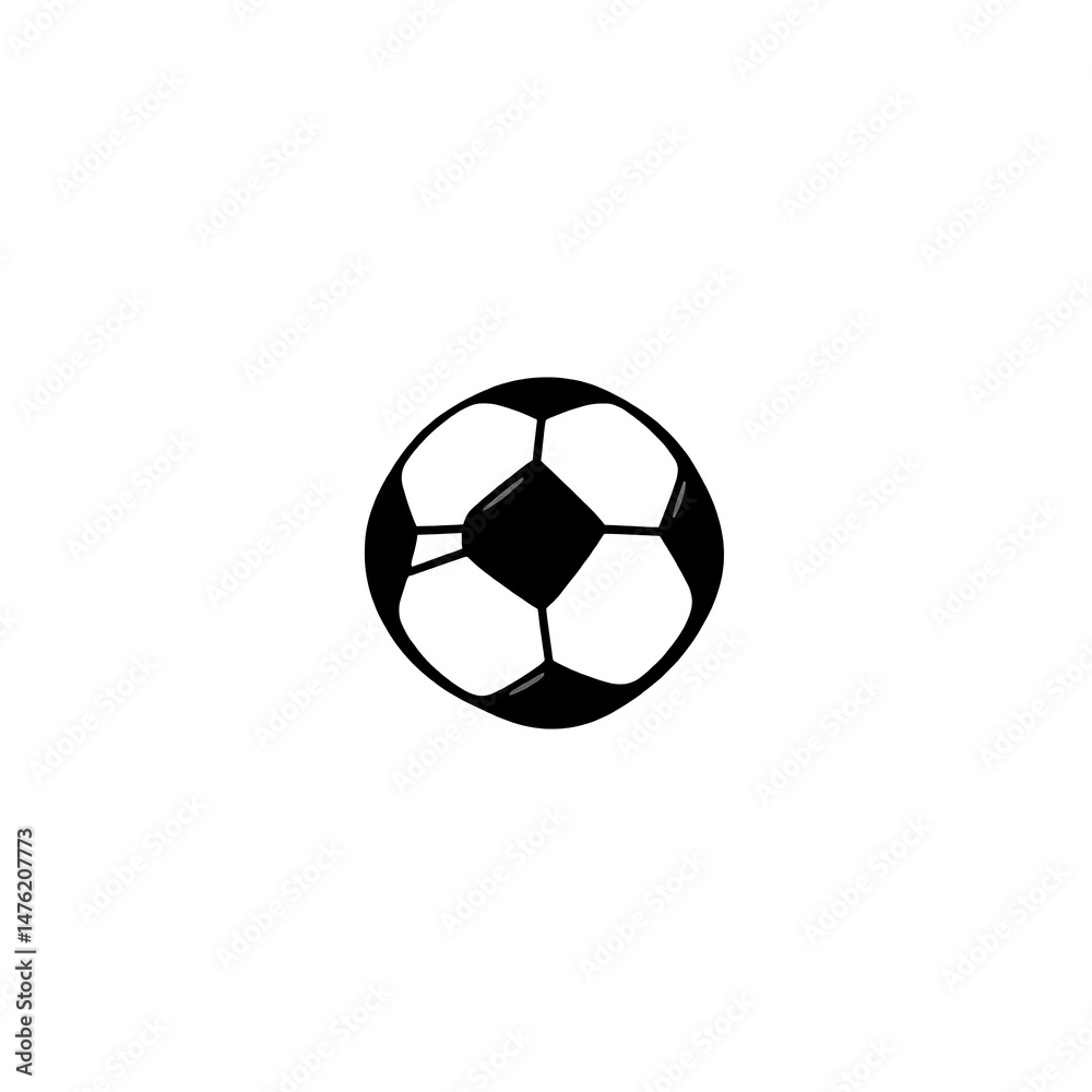 Obraz premium black and white football line art vector