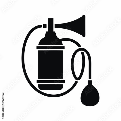 Air Horn Pump silhouette vector illustration
