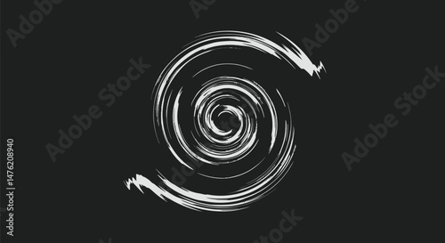 Abstract Black and White Tornado Spiral