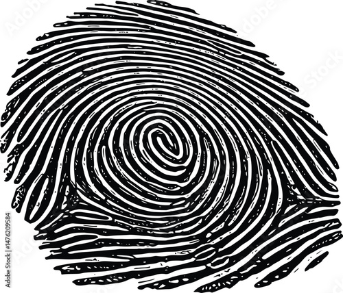 Abstract Fingerprint, Black and White