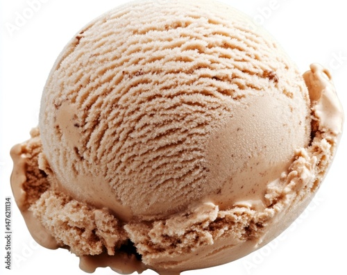 A scoop of light brown ice cream photo