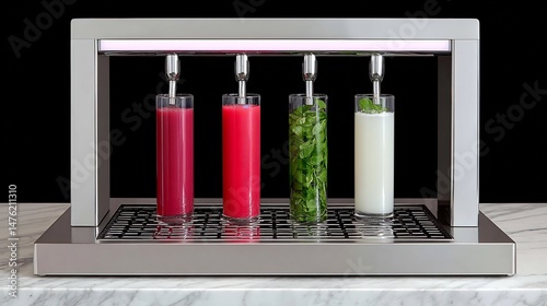 Gourmet Juice Dispensing System Modern Bar Setup.