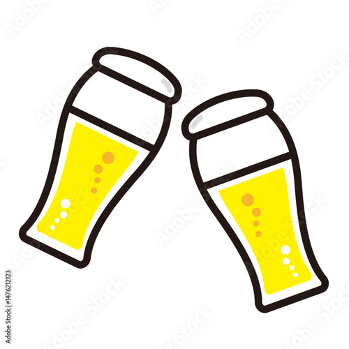 ビールで乾杯のイラスト