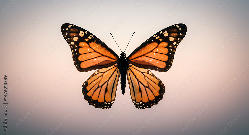 Fototapeta premium Monarch Butterfly Wings Graceful Flight Delicate Beauty Nature