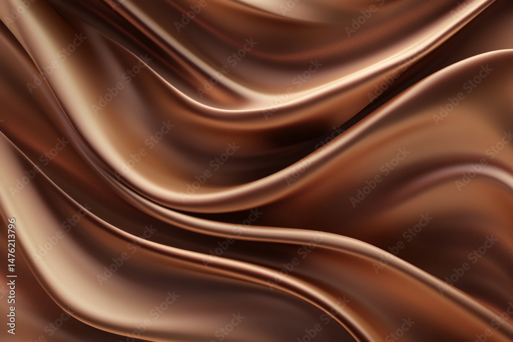 Fototapeta premium Luxurious Brown Silk Draped Fabric Texture,