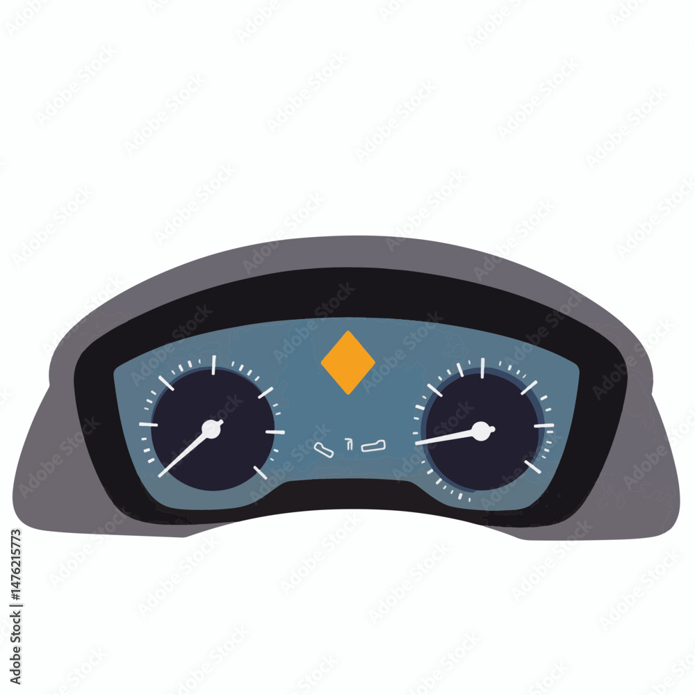 Fototapeta premium Empty gas tank warning light in minimalistic dashboard design, caution