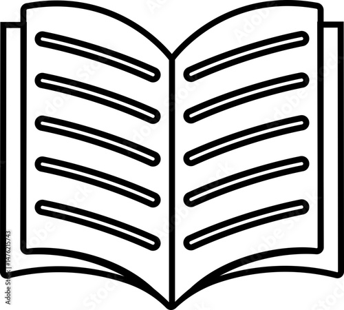 Books open, closed black icon in line. isolated on transparent background