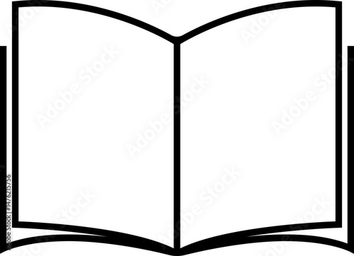 Books open, closed black icon in line. isolated on transparent background