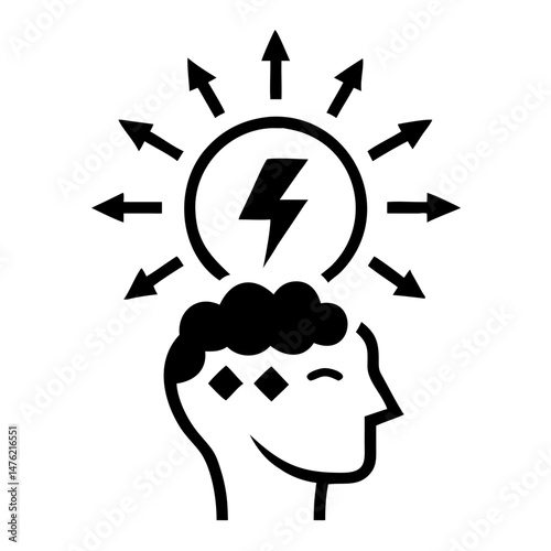 Silhouette depicting positive thinking and mental well being concept design