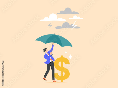 Financial protection, income or wealth insurance from investments, safe savings in times of economic crisis