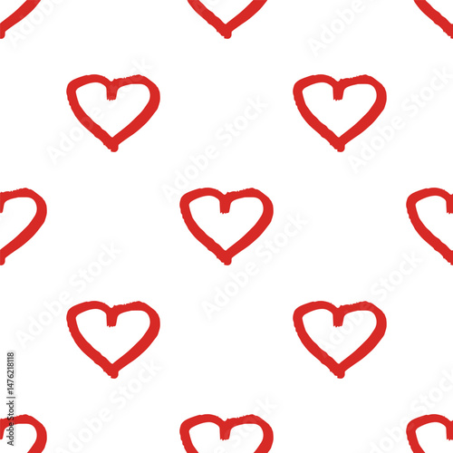 Seamless pattern with hand drawn heart doodle for decorative print, wrapping paper, greeting cards and fabric