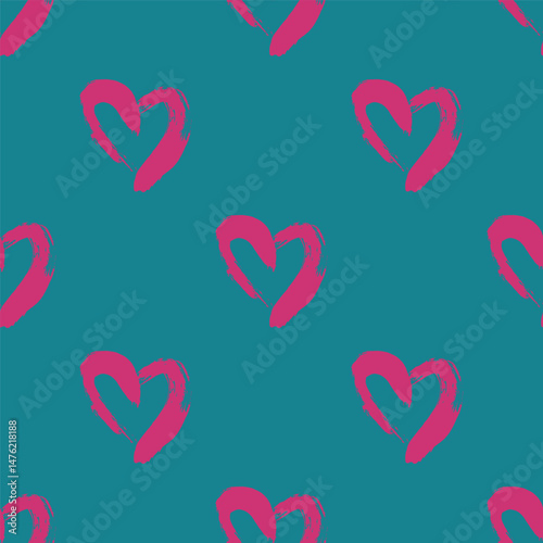 Seamless pattern with hand drawn heart doodle for decorative print, wrapping paper, greeting cards and fabric
