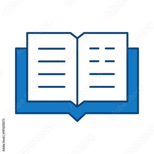 Book Blue Line Icon. E-learning, Education, Teaching, Online Study Icons Editable Stroke Vector Illustration