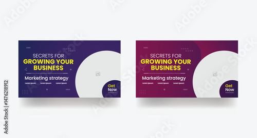 Business you tube thumbnail screens waiting for live video 