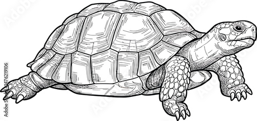 Abstract Tortoise Shell Line Art