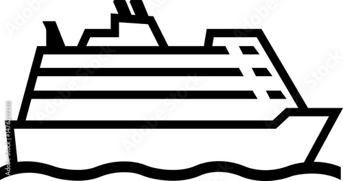 ship and boat icon in line style. water transport symbol. vessels for travel and transportation. isolated on transparent background