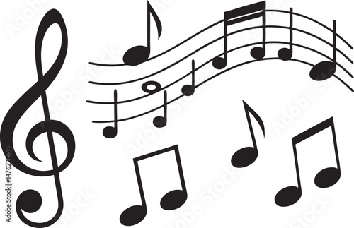 Music Note Clipart Set for Creative Projects. Hand Drawn Music Note Clipart Collection. Musical Note Clipart for Designs and Crafts. Music Note Clipart for Art and Decoration