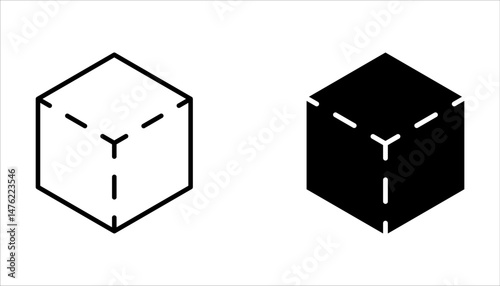 Box icon set, with white background.