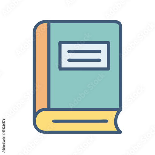 Stylized book with simple shapes on a black background