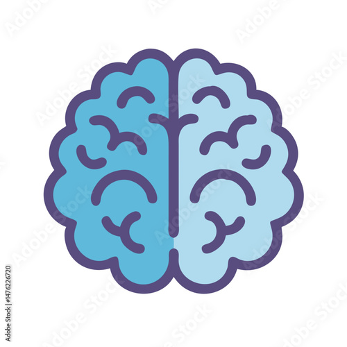 Minimalistic Brain Icon Symbolizing Intellect and Mental Processes