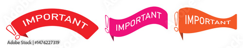 Vector Illustration Important Label With Exclamation Mark.