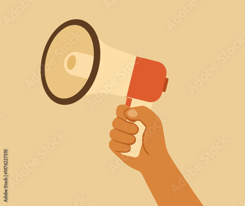 hand holding megaphone