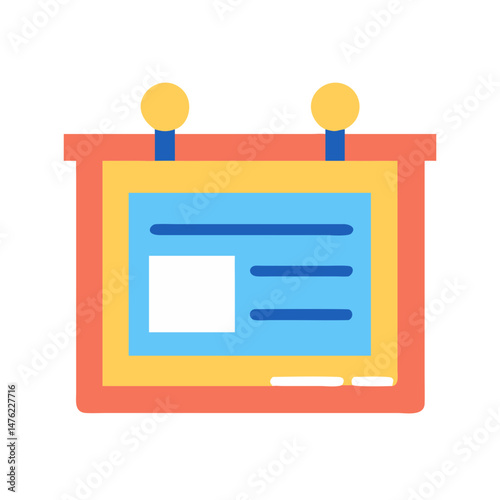 Modern flat design of bulletin board or signage