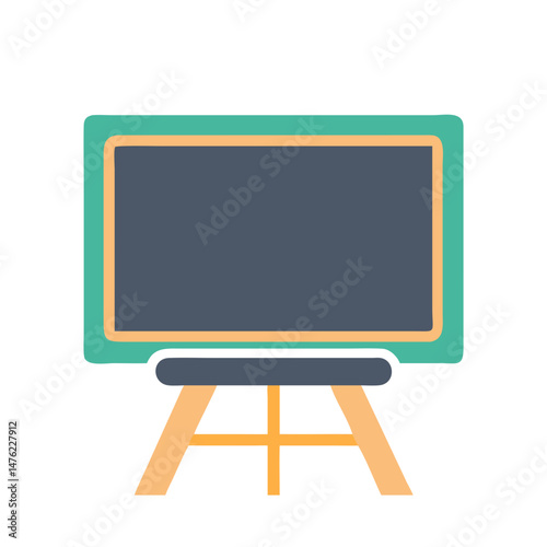 Simple illustration of a small blackboard on a stand