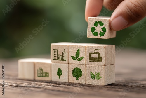 Wallpaper Mural Promoting sustainability through eco-friendly icons outdoor setting educational content nature focus Torontodigital.ca