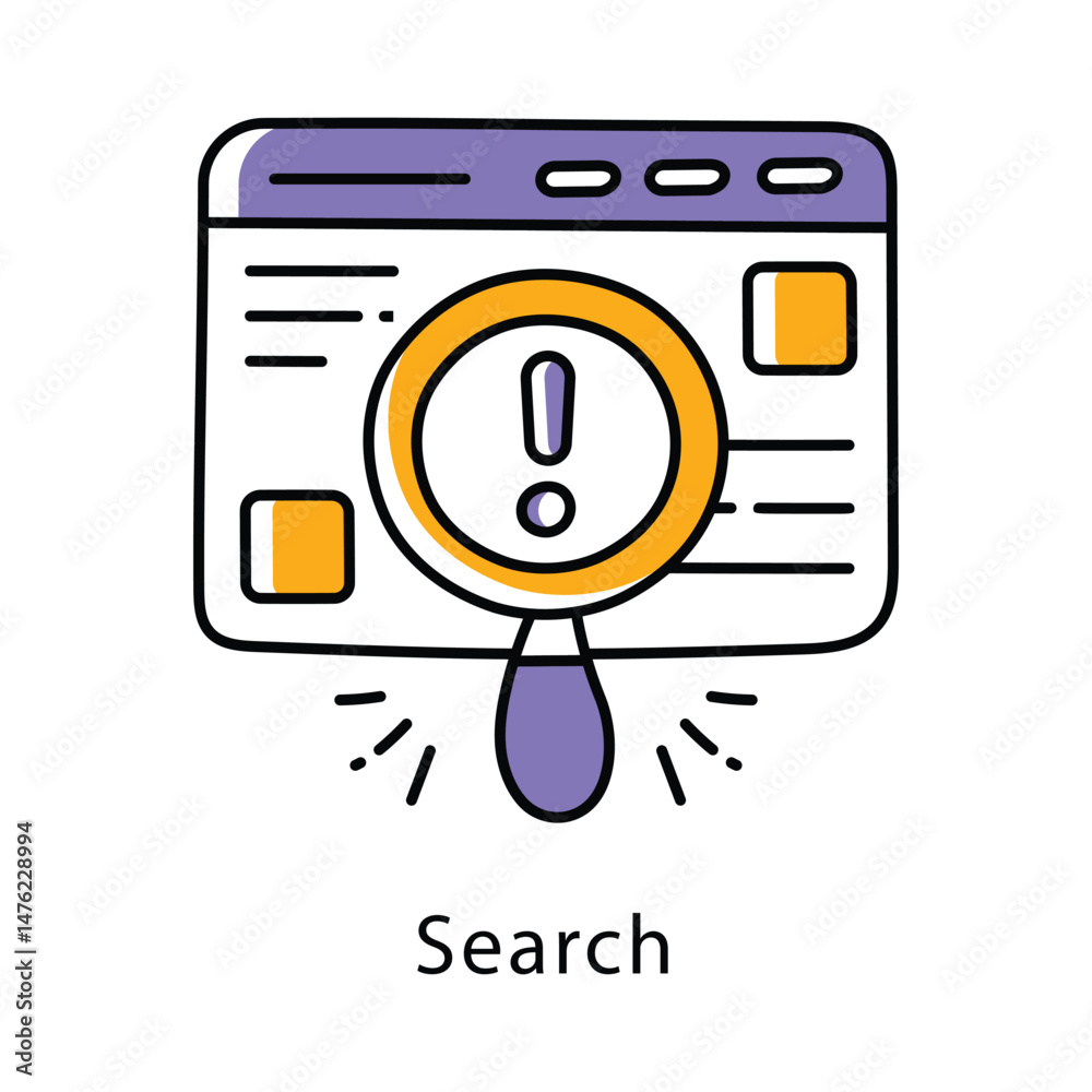 Fototapeta premium Search Vector Filled Outline Style Icon. Eps 10 file