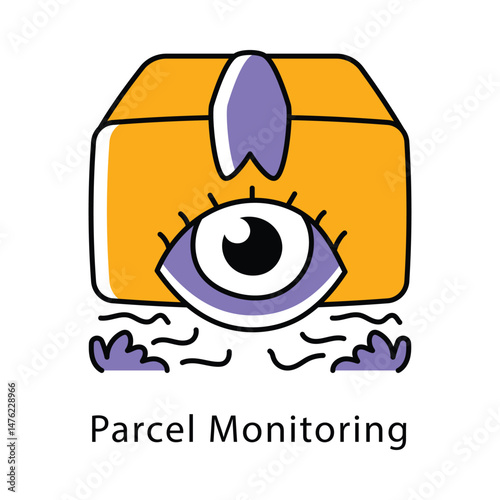 Parcel Monitoring Vector Filled Outline Style Icon. Eps 10 file
