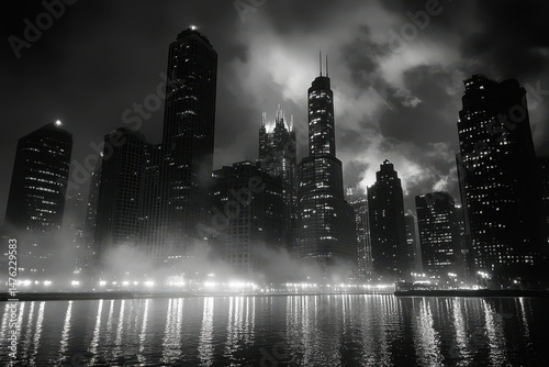 high detail picture of low angle view of city skyline
