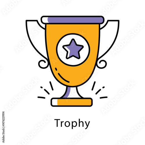 Trophy Vector Filled Outline Style Icon. Eps 10 file
