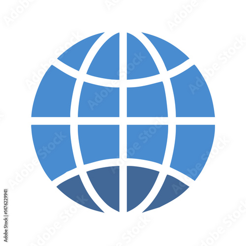 Flat earth icon globe symbol on black background