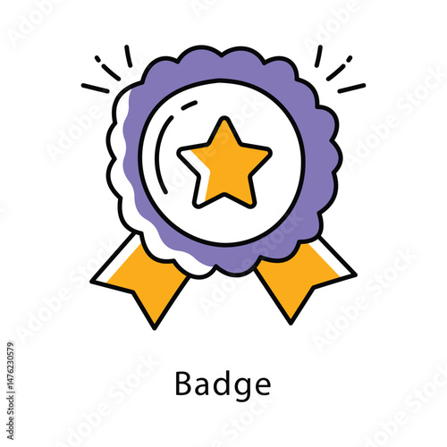 Badge Vector Filled Outline Style Icon. Eps 10 file