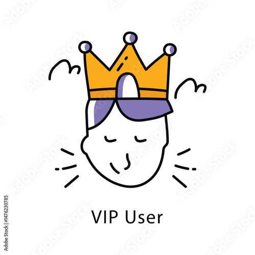 VIP User Vector Filled Outline Style Icon. Eps 10 file