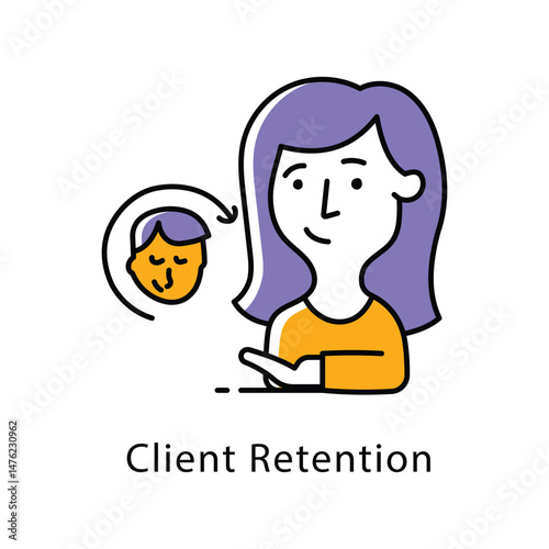 Client Retention Vector Filled Outline Style Icon. Eps 10 file