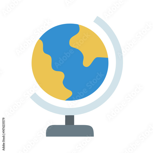 Stylized globe illustration against black background for educational purposes