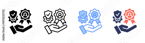Trustworthiness  icon sheet multiple style collection