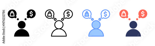 Consumer Behavior icon sheet multiple style collection