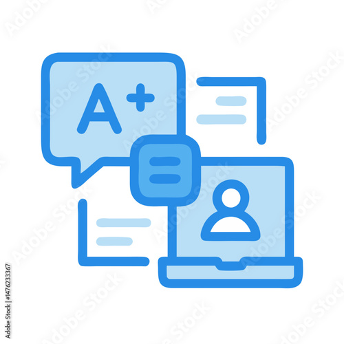 Online education and feedback illustration in modern flat design