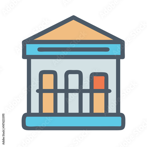 Abstract courthouse illustration for finance legal and government themes